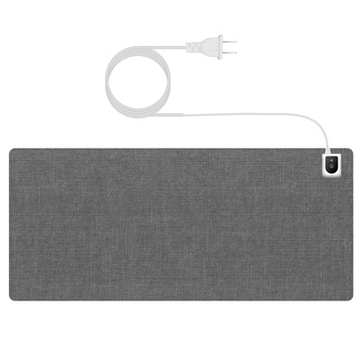 Warm desk pad waterproof heated mouse pad for office heated desk mat with 3 temperature levels 3 timer settings digital display 31.5x13in grey-gray