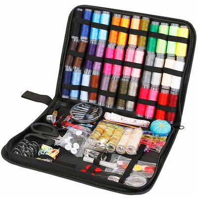 206pcs travel sewing kit diy sewing supplies needles thread stitching kit with scissors thimble tape measure??for adults kids beginners travelers