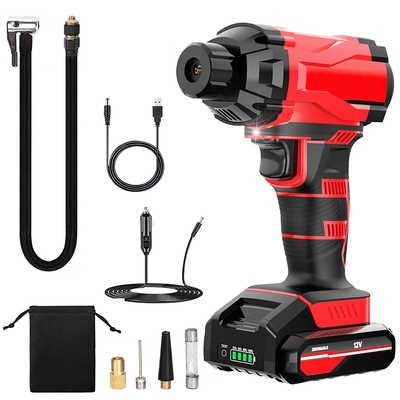 150psi cordless car tire pump 6000mah rechargeable tire inflator 12v portable electric air compressor with led light for car bike motorcycle ball