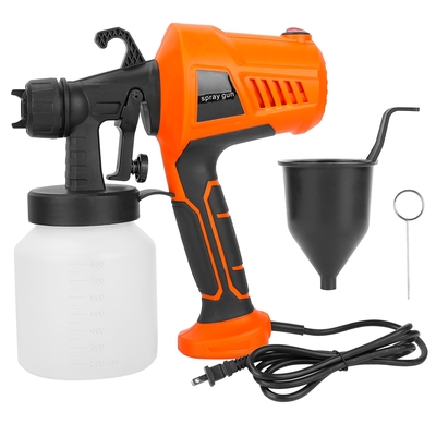700w electric paint sprayer handheld hvlp spray painter painting spray gun for fences brick walls w/ 3 spray patterns 800ml detachable cup-orange