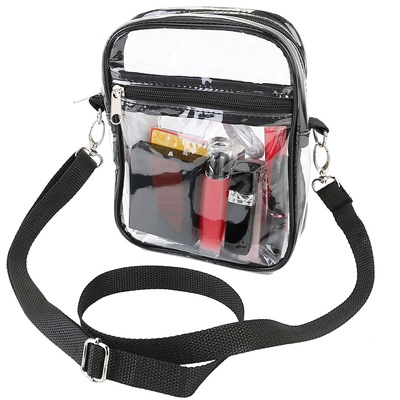 Clear crossbody bag stadium approved clear purse transparent small shoulder bag see through zip pouch tote bag handbag 44oz w/ adjustable strap