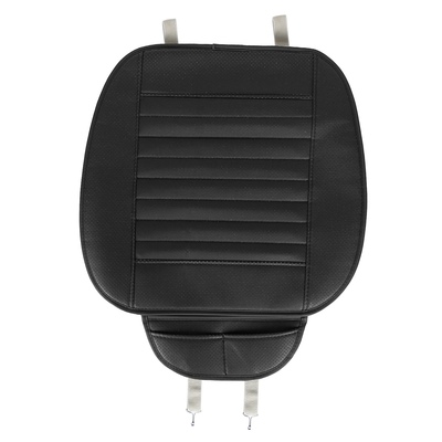 Universal car seat cushion cover breathable car front seat cover pad mat filling bamboo charcoal w/ non-slip bottom and storage pockets-black
