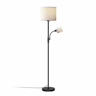 67.32in mother daughter floor lamp, linen shade, 3200k brightness, 360? adjustable reading light, modern decoration, living room bed-beige