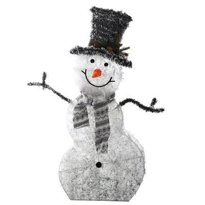 Led christmas snowman decoration light collapsible battery operated lighted snowman indoor outdoor garden light with removable hands scarf