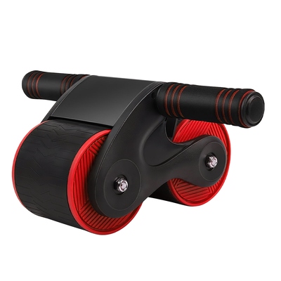 Automatic rebound abdominal wheel anti-slip ab roller wheel with kneel pad phone holder home gym abdominal exerciser for men women-red