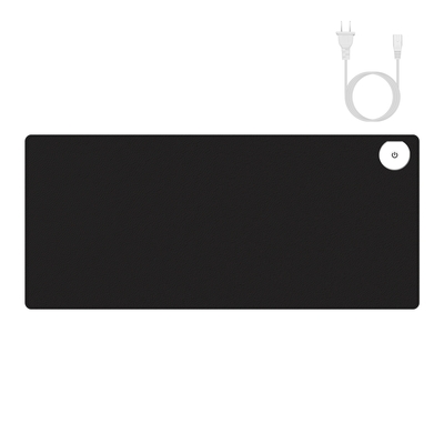 Warm desk pad waterproof heated mouse pad for office heated desk mat with 3 temperature levels 3 timer settings 31.5x13in black-black