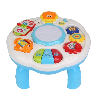 Toddler musical learning table educational baby toys musical activity table learning center for 6  months boys girls gift-multi-large