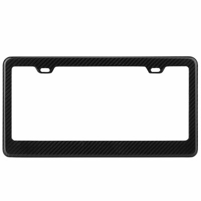 License plate frame rustproof waterproof carbon fiber black license plate frame 2 holes w/ bolts washer caps for usa/canada standard