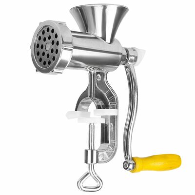 Heavy duty manual meat grinder: hand operated mincer, sausage maker & noodle machine - for pork, beef, pepper - kitchen food grinder