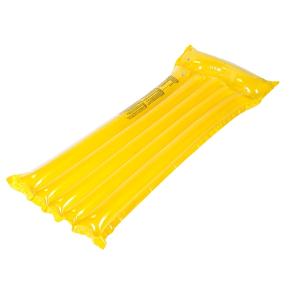 Inflatable pool float raft foldable float lounge chair swimming pool water mat with pillow air mat mattress for adults & kids-yellow