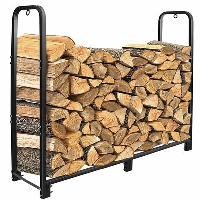 Firewood log rack 2500lbs iron wood lumber storage stacking rack 4.03ft heavy duty pile lumber storage holder for fireplace firepit