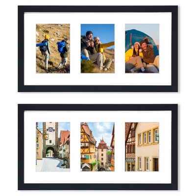 2pcs picture frame 3 opening collage frame 3 5x7in photo black picture frame desktop wall mounted display frame for home decoration