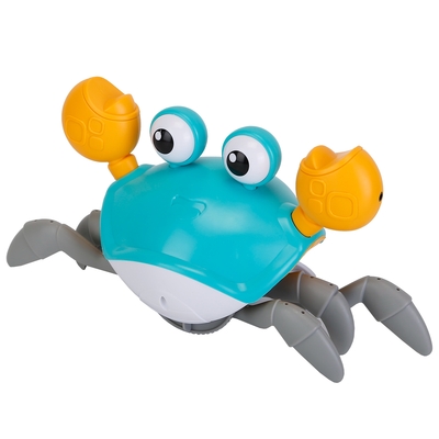 Crawling crab baby toy with music and led light for kid interactive learning toy automatically avoid obstacles walking dancing toy