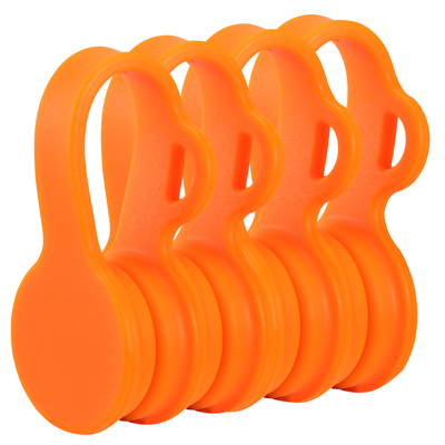 4packs magnetic cable clips magnet earphone wrap cord organizer holder soft silicone for headphones usb cable bookmark ties-orange