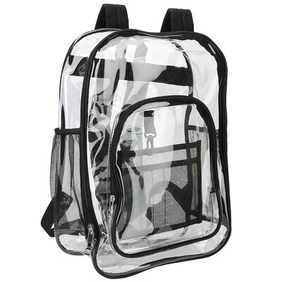 Clear backpack heavy duty transparent book bag waterproof pvc clear backpack 5.3gal with reinforced strap for college workplace