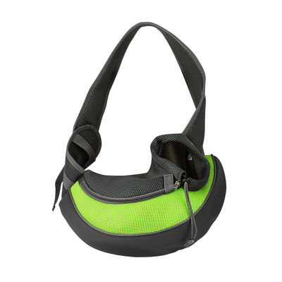 Pet carrier for dogs cats hand free sling adjustable padded strap tote bag breathable shoulder bag carrying small dog cat-green