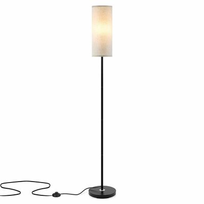 74.8in tall floor lamp, 3200k warm yellow light, modern, foot switch, 6w bulb - bedroom & living room decorative standing lamp