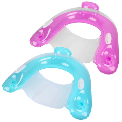 2pcs inflatable float pool chair 286lbs load water lounger floating mattress with cup holder arm rest outdoor pool party beach