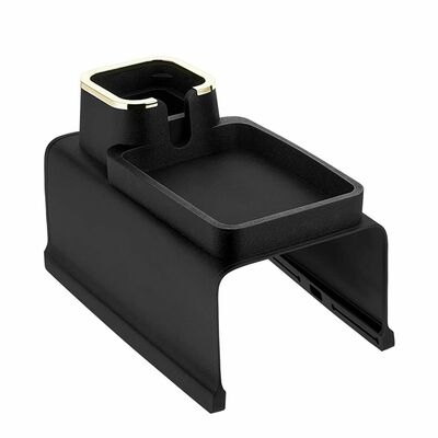 Cup holder tray for couch arm - anti-spill silicone organizer for cups, bottles, cans - remote & snack armrest - 4 specs-black