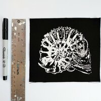 Mechanical Ammonite Skull Cyberpunk Sew-on Patches - Thumbnail 1