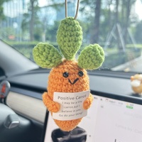 Crochet Car Hanging Positive Food Collection Carrot Pineapple Avacado Fry Mushroom Pear Broccoli Car Decor Desk Decor Gift Ideas - Thumbnail 2