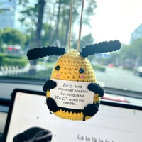 Crochet Car Hanging Positive Food Collection Carrot Pineapple Avacado Fry Mushroom Pear Broccoli Car Decor Desk Decor Gift Ideas - Thumbnail 3