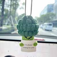 Crochet Car Hanging Positive Food Collection Carrot Pineapple Avacado Fry Mushroom Pear Broccoli Car Decor Desk Decor Gift Ideas - Thumbnail 6