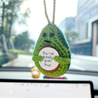 Crochet Car Hanging Positive Food Collection Carrot Pineapple Avacado Fry Mushroom Pear Broccoli Car Decor Desk Decor Gift Ideas - Thumbnail 7