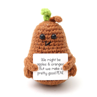 Crochet Positive Happy Pear Car Decor Hanging Desk Decor Gift Ideas