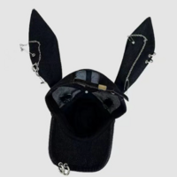 Grunge Punk Long Ears Ripped Denim Cap - Thumbnail 1