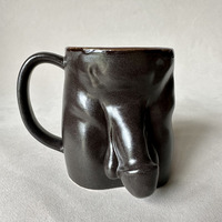 Handmade Ceramic Coffee Mug for Men – 420ml Dark Brown Design - Thumbnail 7