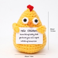 Hello Chicken Car Hanging Handmade Crochet Positive Gift - Thumbnail 3