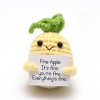 Fine Apple Car Hanging Handmade Crochet Positive Gift - Thumbnail 2