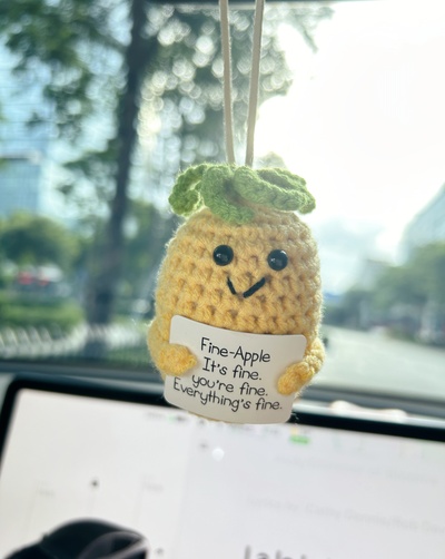 Fine Apple Car Hanging Handmade Crochet Positive Gift