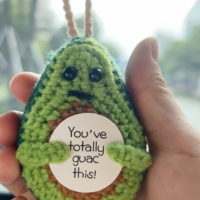 Avocado Car Hanging Handmade Crochet Positive Gift - Thumbnail 1