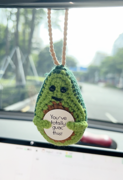 Avocado Car Hanging Handmade Crochet Positive Gift