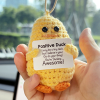 You Are Duckling Awesome Car Hanging Handmade Crochet Positive Gift - Thumbnail 1
