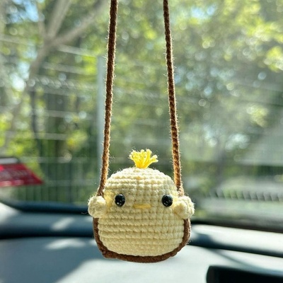 Swing chick crochet car hanging
