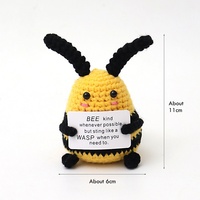 Bee Kind Car Hanging Handmade Crochet Positive Gift - Thumbnail 2
