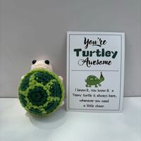 You are Turtley Awesome Handmade Crochet Gift Car Decor Desk Decor - Thumbnail 1