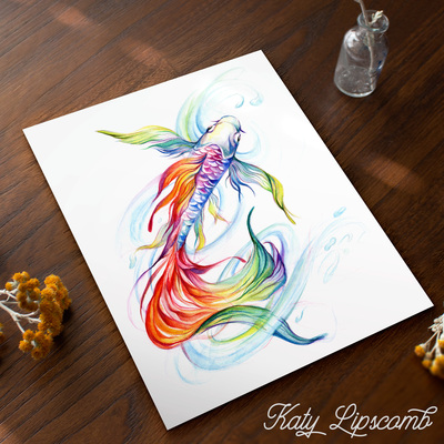 Rainbow koi ii - print