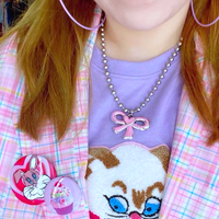 *Free Shipping*PINK BOW NECKLACE - Thumbnail 1