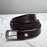 Men's handmade leather belt - Thumbnail 1