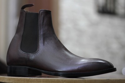 Handmade Ankle High Brown Chelsea Leather Men's Classic Boot.