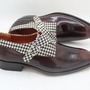 Crafted Leather Houndstooth Fabric & Patina Single Monk Strap Shoes-1
