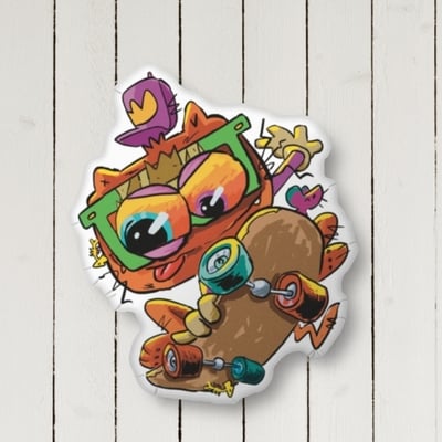 Alleycat wacky 16×16 custom-shaped pillow