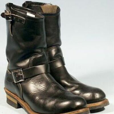 Handmade vintage looks black leather monks style biker boot for mens of all sizes
