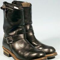 Handmade Vintage Looks Black Leather Monks Style Biker Boot For Mens Of All Sizes - Thumbnail 1