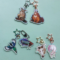 Wooden/Acrylic charms: Owlbears - Thumbnail 3