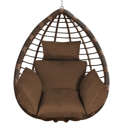 Egg chair cushion hanging basket seat cushion thicken soft egg swing chair pad hanging egg chair cushion with headrest-coffee